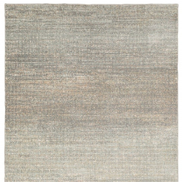 HomeRoots 10' Gray and Green Abstract Distressed Area Rug - Modern Design, Stain-Resistant, Perfect for Families 9'10" x 12'10" 384278