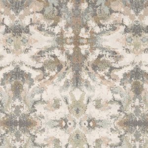 Homeroots 7' Ivory Gray Abstract Ikat Indoor Runner Rug  Polypropylene 384279