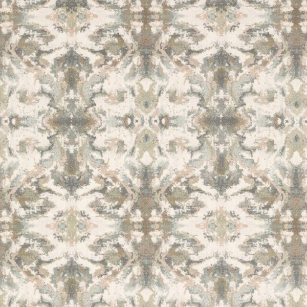 Homeroots 3' X 6' Ivory Gray Abstract Ikat Indoor Area Rug  Polypropylene 384280