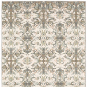 Homeroots 6' X 9' Ivory Gray Abstract Ikat Indoor Area Rug  Polypropylene 384282