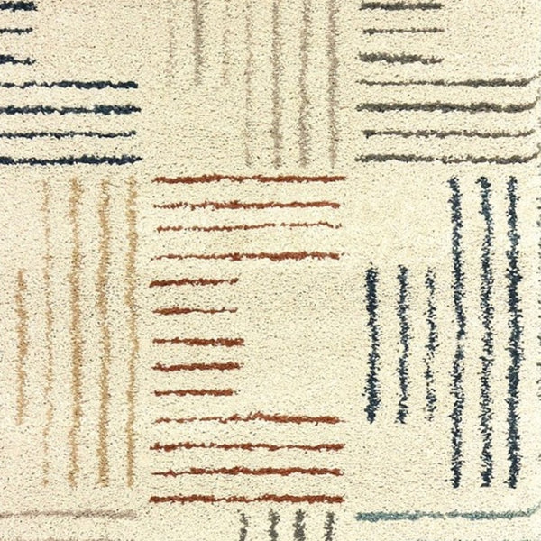 HomeRoots 8' Ivory and Blue Runner Rug - Soft, Durable Design Perfect for Hallways, Kitchens, and Entryways 2'3" x 7'6" 384293
