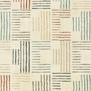HomeRoots 8' Ivory and Blue Runner Rug - Soft, Durable Design Perfect for Hallways, Kitchens, and Entryways 3'10" x 5'5" 384294
