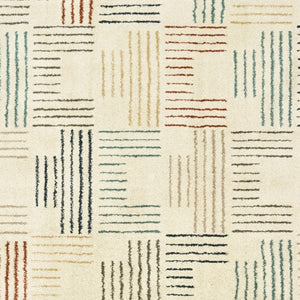 HomeRoots 8' Ivory and Blue Runner Rug - Soft, Durable Design Perfect for Hallways, Kitchens, and Entryways 5'3" x 7'3" 384295