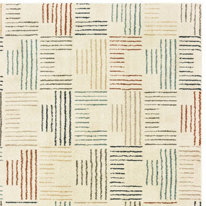 HomeRoots 8' Ivory and Blue Runner Rug - Soft, Durable Design Perfect for Hallways, Kitchens, and Entryways 5'3" x 7'3" 384295