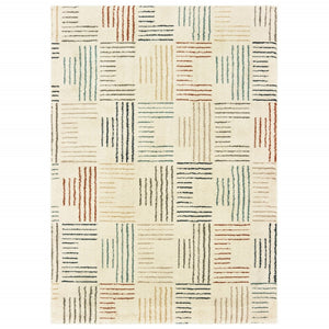 HomeRoots 8' Ivory and Blue Runner Rug - Soft, Durable Design Perfect for Hallways, Kitchens, and Entryways 7'10" x 10' 384297
