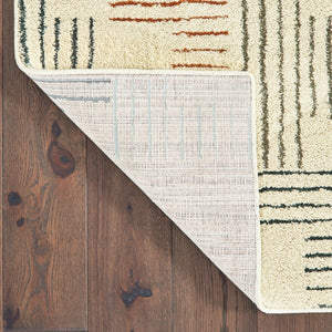HomeRoots 8' Ivory and Blue Runner Rug - Soft, Durable Design Perfect for Hallways, Kitchens, and Entryways 7'10" x 10' 384297