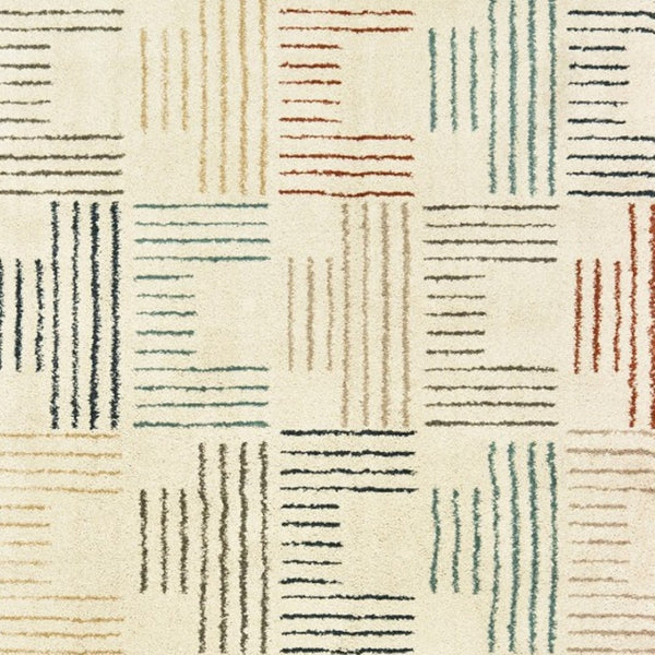 HomeRoots 8' Ivory and Blue Runner Rug - Soft, Durable Design Perfect for Hallways, Kitchens, and Entryways 7'10" x 10' 384297