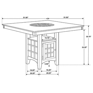 English Elm Tolland Counter-Height Cappuccino Dining Table with 1-Door Storage, Lazy Susan & Seating for Eight B062S00798