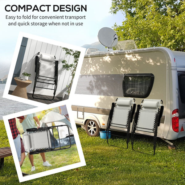 English Elm Outsunny 2 Piece Cream White Outdoor Rocking Chair Set – Portable, Ergonomic & Weather Resistant Design W2225P217099-GIGA