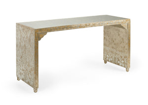 Chelsea House Hong Kong Desk By Jamie Merida — Chinoiserie Hand-Painted Gold & Silver Leaf Antique Finish, 60" 384301