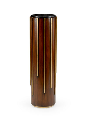 Chelsea House Drip Drip Drop Pedestal By Jamie Merida — Sculptural Gold Leaf & Black Marble Accent Stand, 43" H 384308