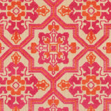 Homeroots 4' X 5' Pink And Orange Medallion Indoor Outdoor Area Rug Sand,Pink Polypropylene 384331