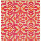 Homeroots 4' X 5' Pink And Orange Medallion Indoor Outdoor Area Rug Sand,Pink Polypropylene 384331