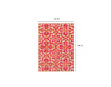 Homeroots 7' X 10' Pink And Orange Moroccan Indoor Outdoor Area Rug Sand,Pink Polypropylene 384333