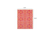 Homeroots 8' X 11' Pink And Orange Moroccan Indoor Outdoor Area Rug Sand,Pink Polypropylene 384334