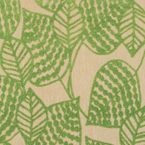 HomeRoots 5' Green Floral Indoor Outdoor Area Rug - Durable, Easy-Care Design for Patios, Kitchens & More! 5'3" x 7'6" 384344