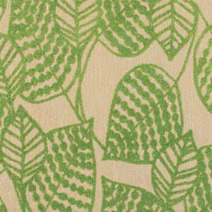 HomeRoots 5' Green Floral Indoor Outdoor Area Rug - Durable, Easy-Care Design for Patios, Kitchens & More! 6'7" x 9'6" 384345