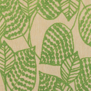 HomeRoots 5' Green Floral Indoor Outdoor Area Rug - Durable, Easy-Care Design for Patios, Kitchens & More! 9'10" x 12'10" 384347