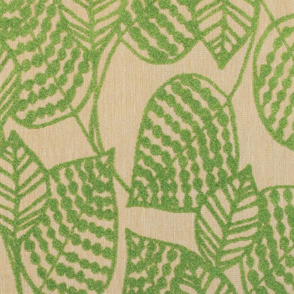HomeRoots 5' Green Floral Indoor Outdoor Area Rug - Durable, Easy-Care Design for Patios, Kitchens & More! 9'10" x 12'10" 384347