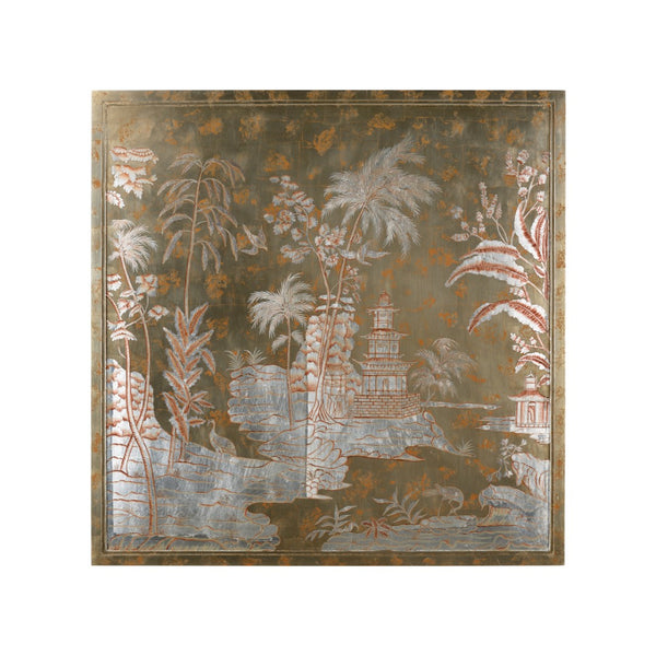 Chelsea House Chinoiserie Hand-Painted Wood Panel By Jamie Merida — 54.5"X54.25" Gallery-Ready Focal Art Piece 384353
