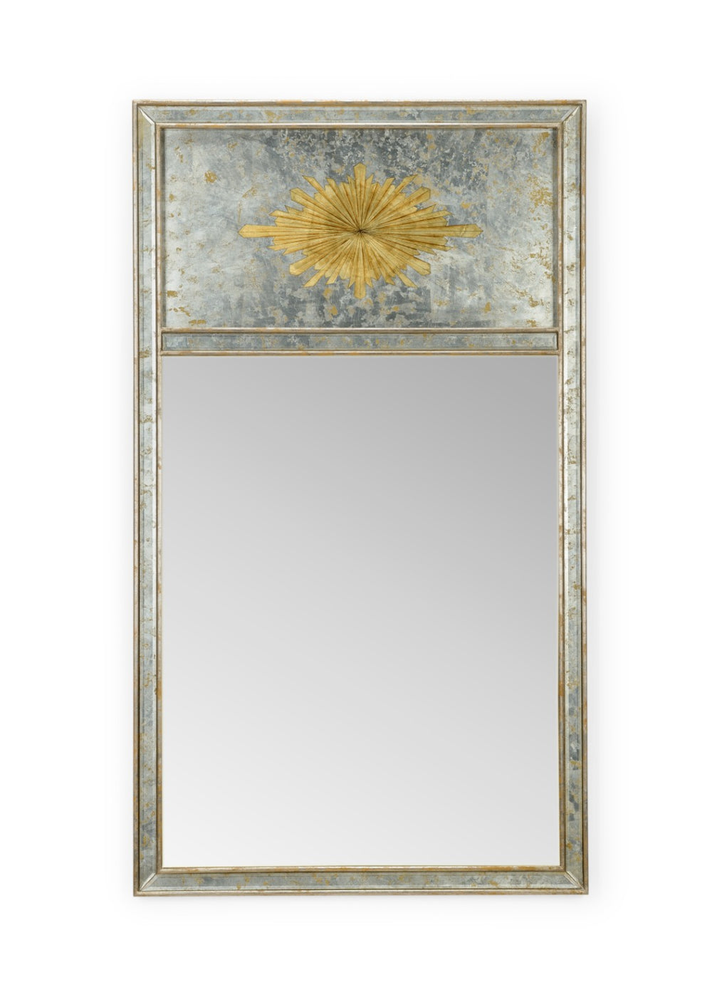 Chelsea House Halcyon Hall Mirror By Jamie Merida — 56" Antique Silver Leaf Frame With Gold Medallion Accent For Foyers 384354