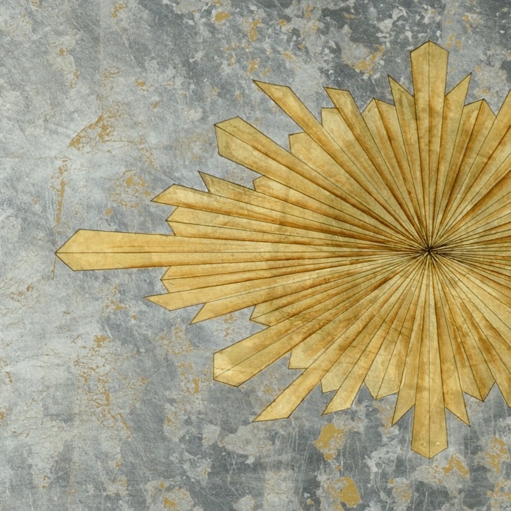 Chelsea House Halcyon Hall Mirror By Jamie Merida — 56" Antique Silver Leaf Frame With Gold Medallion Accent For Foyers 384354