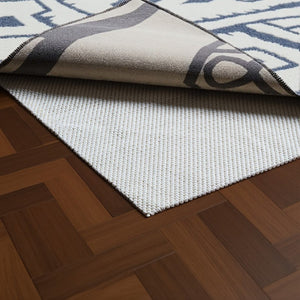 HomeRoots 10' Non-Slip Rug Pad - Durable Beige Cushion for Hard Floors, Enhances Comfort & Protects Rugs 9'6" x 13'4" 384357
