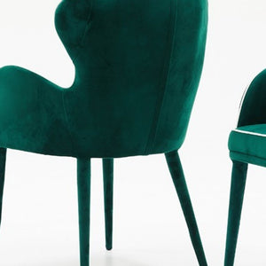 Homeroots Modern Green Velvet With White Dining Or Side Chair  Metal 384359