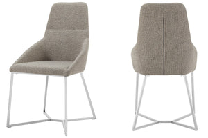 Homeroots Set Of 2 Light Grey And Geo Stainless Steel Dining Chairs  Metal 384364
