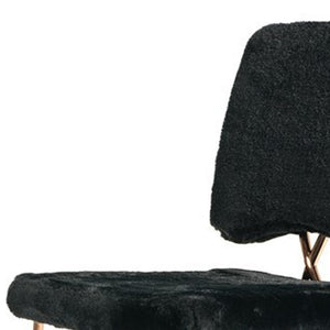 Homeroots Set Of 2 Gold Black Fabric Solid Back Dining Chairs  Metal 384365