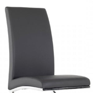 Homeroots Set Of Two Gray And Silver Upholstered Faux Leather Dining Side Chairs  Metal 384367