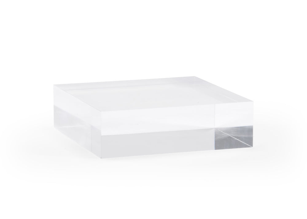 Chelsea House Medium Square Plinth Acrylic Display Pedestal 2.5"H X 8"X8" Clear Modern Stand For Retail, Artifacts 384396