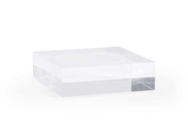 Chelsea House Medium Square Plinth Acrylic Display Pedestal 2.5"H X 8"X8" Clear Modern Stand For Retail, Artifacts 384396