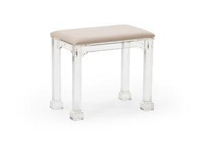 Chelsea House Madison Clear Acrylic Bench With Removable Muslin Cushion — Modern Minimalist Seat, Reupholsterable Elegance 384398