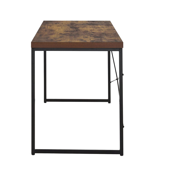 English Elm Industrial Writing Desk with Weathered Wood Top and Metal Frame, Sturdy Modern Laptop Workspace for Home Office Black,Oak 26 L x 51.5 W x 4 H B2741P335212