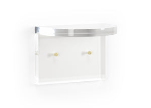 Chelsea House London Clear Acrylic Bracket Shelf Small — Floating 7.5"X10" Display With Rounded Edges, Modern Decor 384403