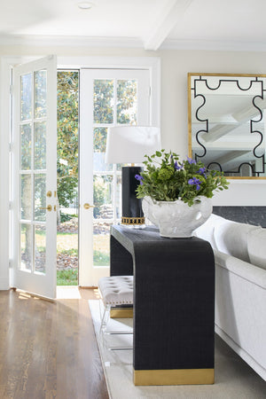 Chelsea House Soho Tufted Bench With Clear Acrylic Frame, Muslin Upholstery & Nailhead Trim — Stylish Compact Seat 384406