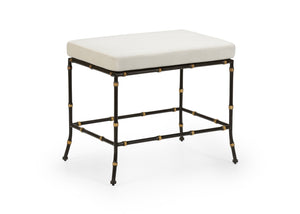 Chelsea House Saigon Bench By Jamie Merida — Espresso & Gold Bamboo-Inspired Frame With Cream Ultrasuede Seat For Entryways 384422