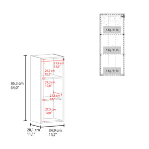 English Elm White Folding Table with Storage Shelves, Modern Rectangular White Accent Table with 3 Open Tiers for Organizing Rooms, Hallways, Entryways (66.4" H) B062P290293