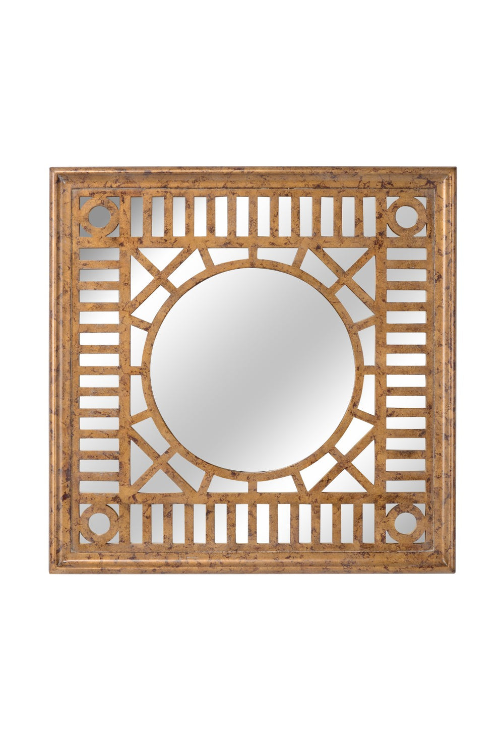 Chelsea House Fret Old World Gold Mirror By Bradshaw Orrell — 36" Square Fretwork Frame, Classic Elegance For Entryways 384493