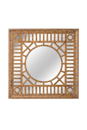 Chelsea House Fret Old World Gold Mirror By Bradshaw Orrell — 36" Square Fretwork Frame, Classic Elegance For Entryways 384493