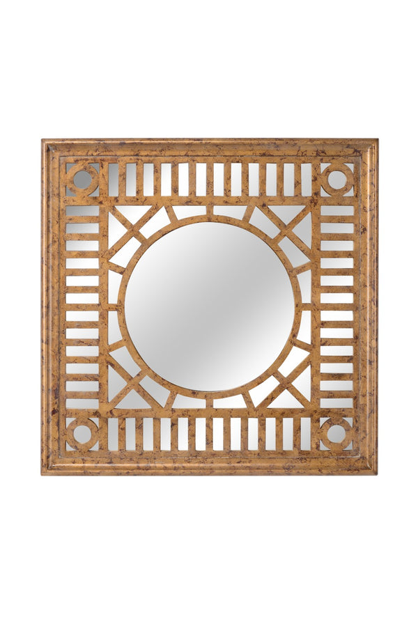 Chelsea House Fret Old World Gold Mirror By Bradshaw Orrell — 36" Square Fretwork Frame, Classic Elegance For Entryways 384493
