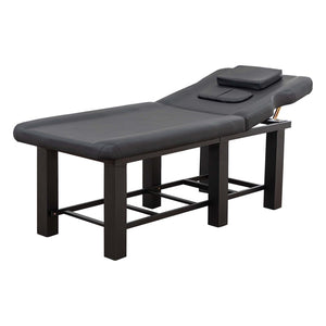 English Elm Spa Salon Massage Table Steel Frame Pu Leather Adjustable Backrest Bottom Shelf Storage W1422P382933