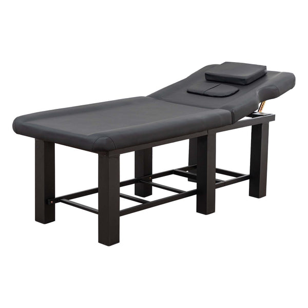 English Elm Spa Salon Massage Table Steel Frame Pu Leather Adjustable Backrest Bottom Shelf Storage W1422P382933