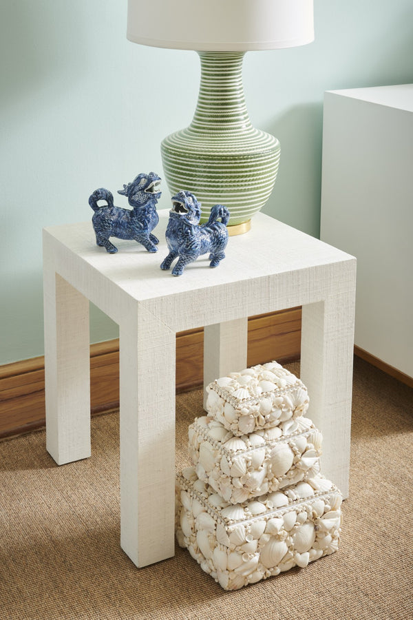Chelsea House Blue Hand-Painted Foo Dogs Pair — Ceramic Blue & White Glaze, Detailed Mantel Accents For Gifting 384549