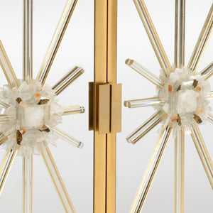 Chelsea House Starburst Rock Crystal Cabinet With Mirrored Doors, Gilt Gold Leaf Finish & Antique Brass Handles 384553