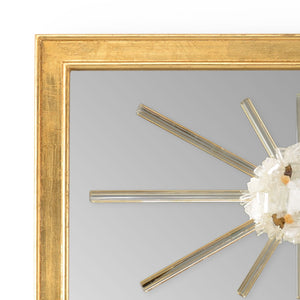 Chelsea House Crystal Rock Crystal Trumeau Mirror 62"H X 30"W — Antique Gold Beveled Frame, Luminous Statement Piece 384554