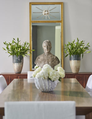 Chelsea House Crystal Rock Crystal Trumeau Mirror 62"H X 30"W — Antique Gold Beveled Frame, Luminous Statement Piece 384554