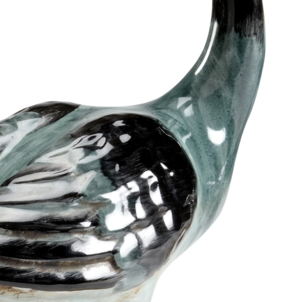 Chelsea House Loon Sculptures Pair By Claire Bell — Hand-Painted Green Waterfowl Figurines, Artisan Mantel Accent 384575