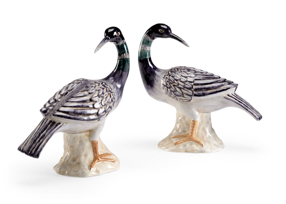 Chelsea House Loon Hand-Painted Sculptures By Claire Bell — Elegant Pair For Mantel, Bookshelf, Cottage Decor 384576